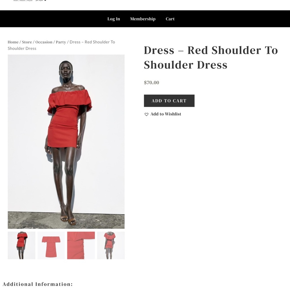 Zara Strapless Red Dress